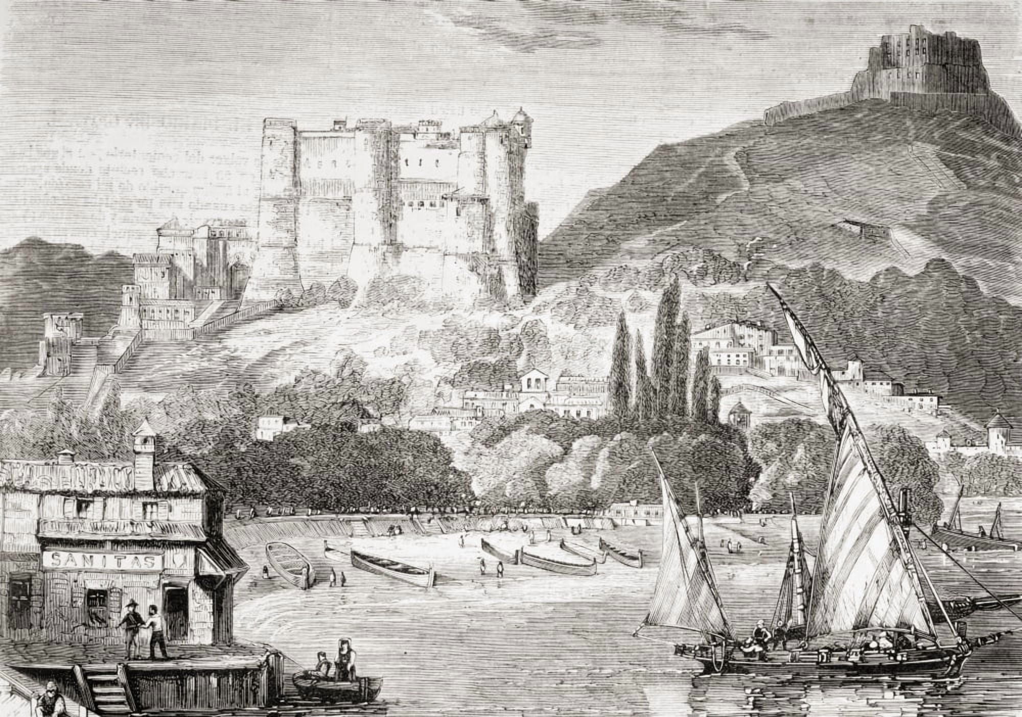 Spezia Italy In The 1860s From El Museo Universal Published Madrid 1862 Canvas Art - Ken Welsh Design Pics (34 x 24)