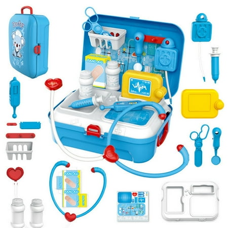 Spftem 17PCS Doctor Kit for Kids Toddler Girls Boys for 3 4 5 Year Old Pretend Play Dress Up Educational Doctor Set Stethoscope Medical Kit Role Play Birthday Gifts for 2 3 4 5 6