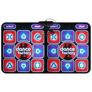 Spftem Double Dance Mat for Kids Adults, Non-Slip Wireless Dancer Step Pads With 68 Games and 200 Music, Multi-Function Games for PC TV - 5.4 x 3 Ft