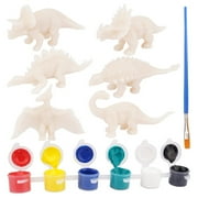 Spftem Kids Crafts Dinosaur Painting Kit (Ages 3+) – Paint Your Own Dinosaur Toys Activity Kit w/ Kid-Safe Washable Paint, Brushes, T-Rex, Velociraptor, Triceratops, Stegosaurus and More