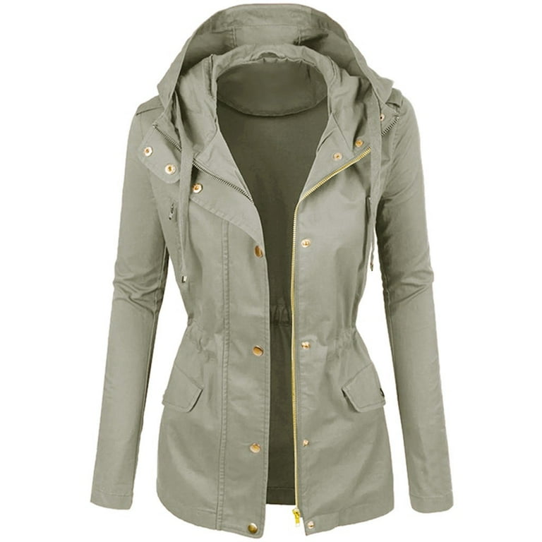 Women's double zipper coat on sale