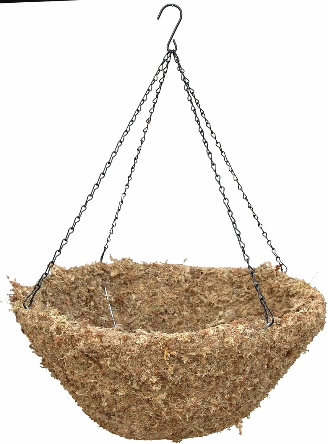 Sphagnum Moss Hanging Basket with Chain Hangers 6 Sets (6 Sphagnum