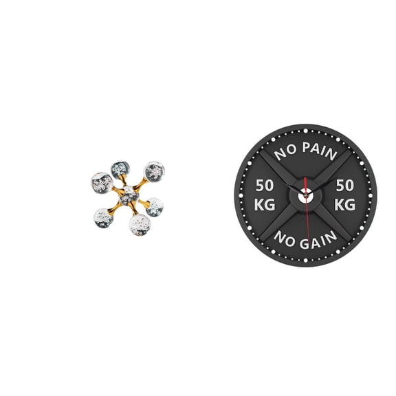 Sphere Figurine Decorative Sculpture Wall Clock Glass Acrylic Modern Art for Desk Office Home Decoration Gym Shelf