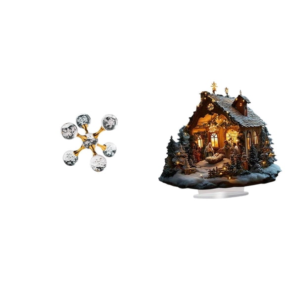 Sphere Figurine Desktop Decorative Sculpture Glass and Acrylic for Living Room Bedroom Shelf Display