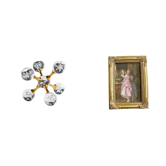 Sphere Figurine Photo Frame Resin Stand Modern Art for Desk Office Display Shelf Living Room Tabletop