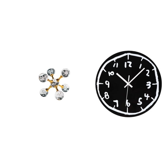 Sphere Figurine Wall Clock Desktop Sculpture Modern Acrylic Material for Home Office Shelf Living Room Decoration