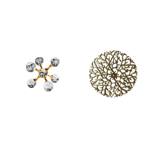 Sphere Figurine Wall Sculpture Decorative Statue Glass Iron Material for Office Living Room Bedroom Shelf Desk