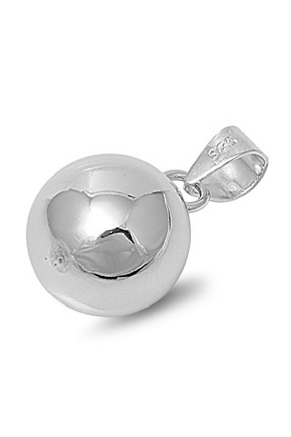 Sphere High Polish Ball Pendant .925 Sterling Silver Round Plain Shiny Orb Charm Jewelry Female