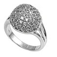 thumbnail image 1 of Sphere Micro Pave Cubic Zirconia Ring Sterling Silver 925 Size 7, 1 of 3