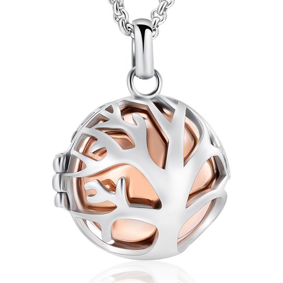 Sphere Tree of Life Hollow Cremation Pendant Small Urns For Ashes Keepsake Urn Necklace