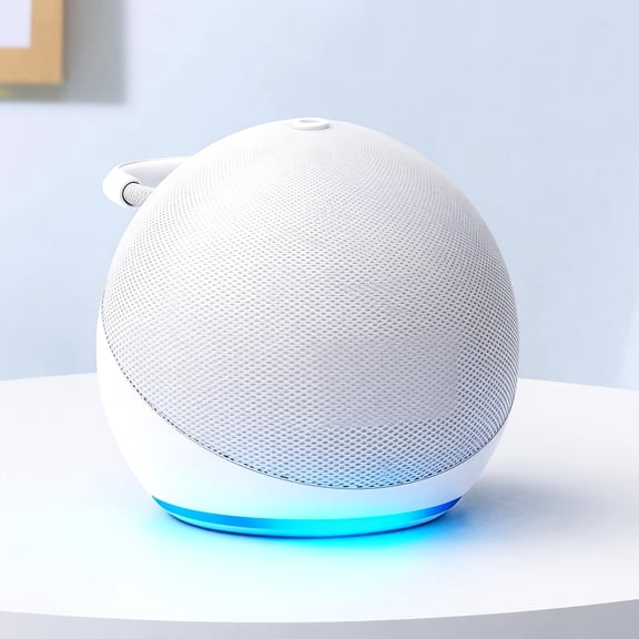 Spherical 5Th Gen Alexa Dot Smart Speaker with RGB LED Light, Wireless Subwoofer, TWS Connection, And Portable Base