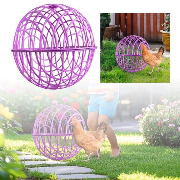 Spherical Chicken Cage - Rolling Mobile Poultry Enclosure for Outdoor Farm Use - Removable Safety Ball Coop for Rabbits, Ducks & Chicks - Prevents Dog Bites & Predators(Diameter:15.7 Inch)