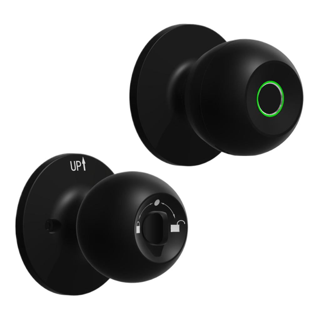 GKYZBB Black Spherical Door Lock – Keyed Entry Door Knob With Lock & 3 Keys, Stainless Steel, Adjustable Latch For 33-53mm Thick Doors, Reversible Left/Right, For Home, Hotel, Bedroom, Bathroom