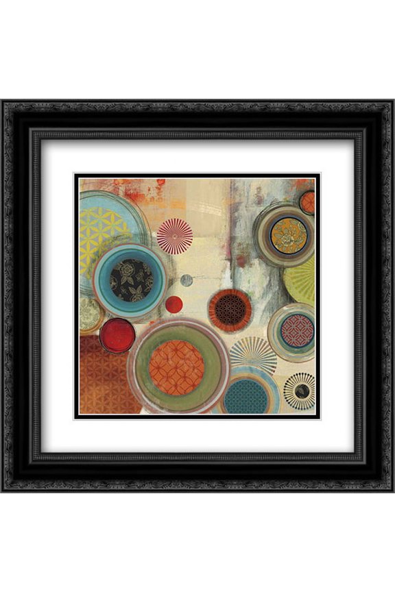 Spherical Sketch I 2x Matted 20x20 Black Ornate Framed Art Print by PI Studio