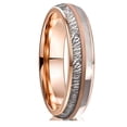 thumbnail image 1 of Spherical Tungsten Steel Rose Gold Ring with Natural White Shell Couple Ring, 1 of 4