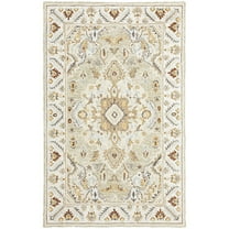 Oriental Weavers Alfresco Hand-made Wool Area Rug - 28403 - 5' x 8' - in Ivory/ Beige - Vintage Inspired, Hand-Made Wool Rugs, Bedroom, Office Rug