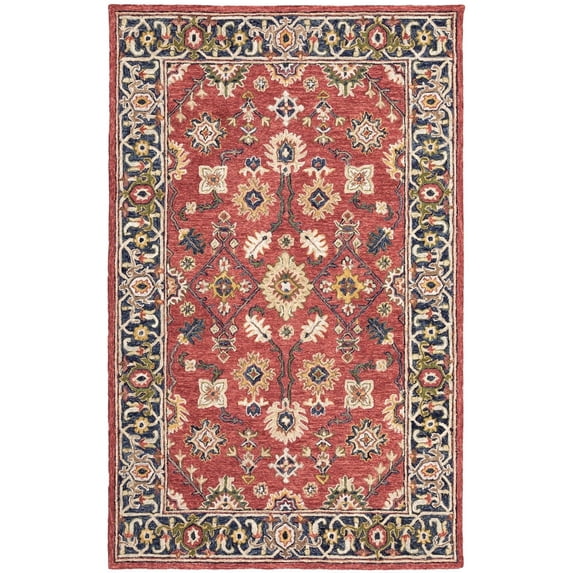 Oriental Weavers Alfresco Area Rug 28404 Traditional Red Vines Leaves 2' 6" x 8' Rectangle