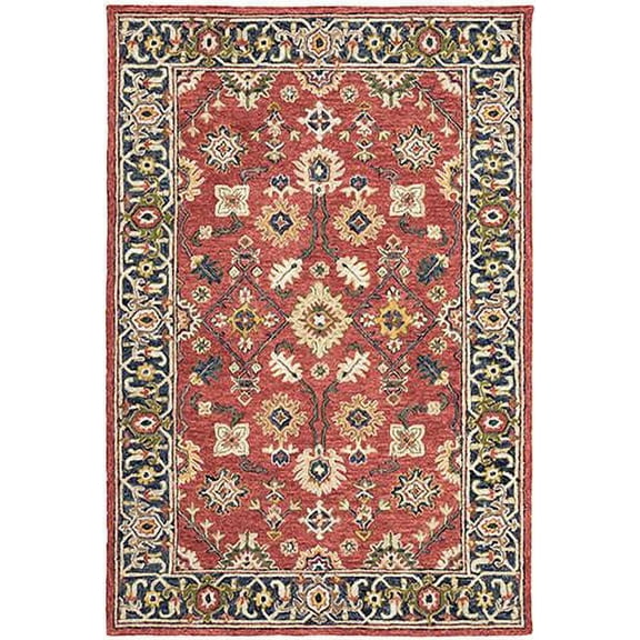Oriental Weavers Alfresco Area Rug 28404 Traditional Red Vines Leaves 3' 6" x 5' 6" Rectangle