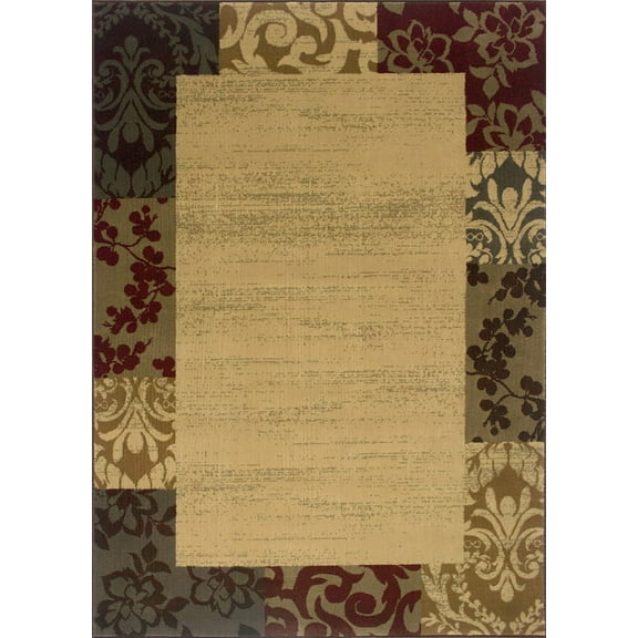 Sphinx Amelia Area Rug 2166J Beige Border Vines 9' 10" x 12' 9" Rectangle