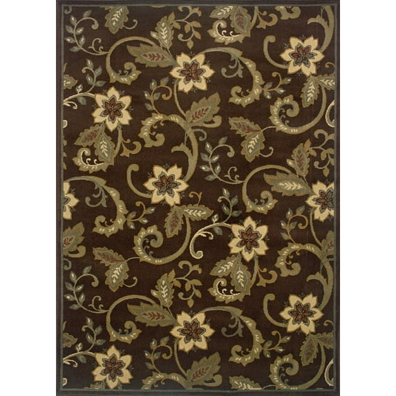 Sphinx Amelia Area Rug 2260B Brown Flowers Vines 9' 10" x 12' 9" Rectangle