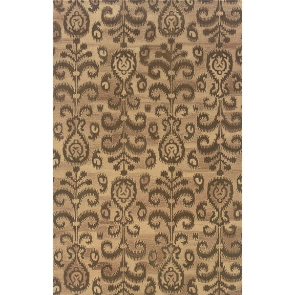 Sphinx Anastasia Area Rug 68002 Sand Floral Damask 10' x 13' Rectangle