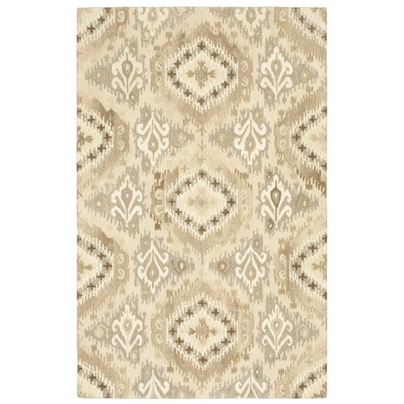 Oriental Weavers Anastasia Hand-made Wool Area Rug - 68003 - 2'6" x 8' - in Beige/ Ivory - Eclectic Global Style, Hand-Made Wool Rugs, Entryway, Hallway Runner Rug