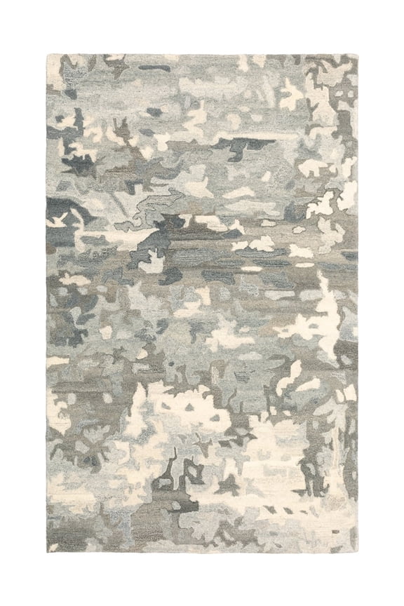 Anastasia Area Rug 68006 Contemporary Grey Camo Faded 2' 6" x 8' Rectangle
