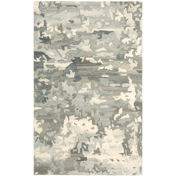 Oriental Weavers Anastasia Area Rug 68006 Contemporary Grey Camo Faded 5' x 8' Rectangle