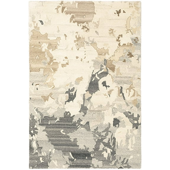 Oriental Weavers Anastasia Area Rug 68009 Contemporary Beige Banded Rows 3' 6" x 5' 6" Rectangle