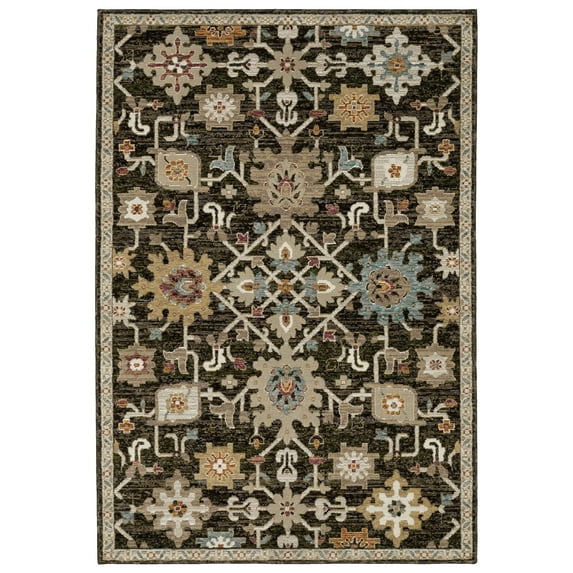 Oriental Weavers Andorra Area Rug 2396B Casual Brown Geometric Achromatic 3' 3" x 5' 2" Rectangle