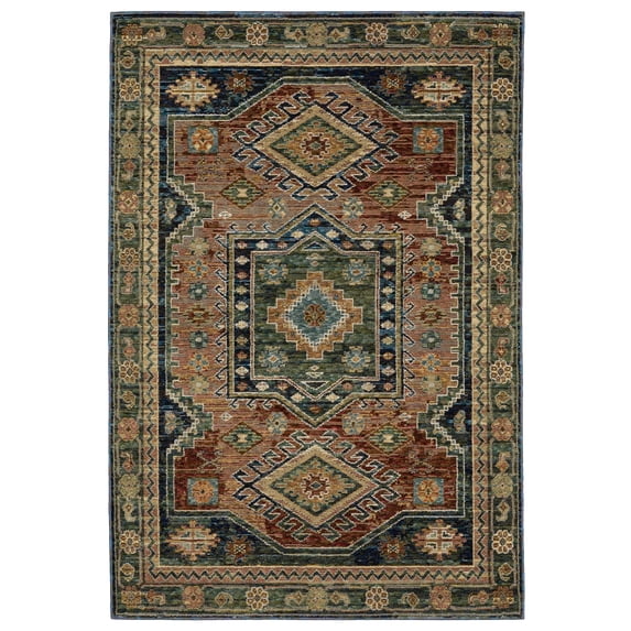 Oriental Weavers Andorra Area Rug 2442A Traditional Blue Geometric Achromatic 10' x 13' 2" Rectangle