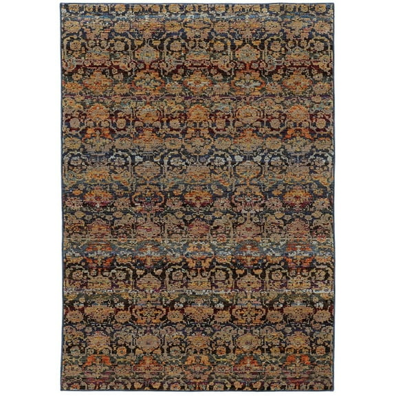 Oriental Weavers Andorra Area Rug - 6836C - 3'3" x 5'2" - in Multi/ Blue - Vintage Inspired, Stain Resistant, Family and Pet Friendly , Entrway, Bedroom Rug