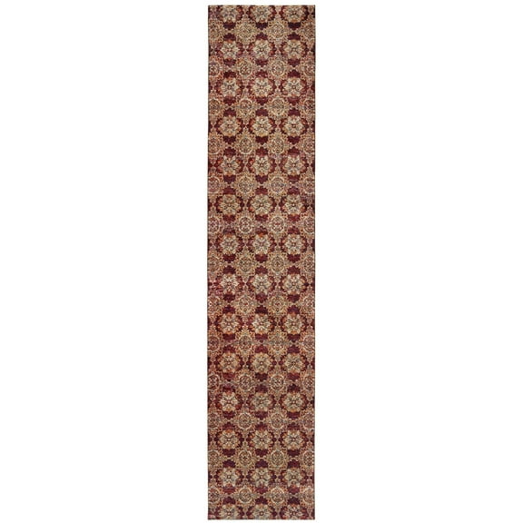 Oriental Weavers Andorra Area Rug 6883A Casual Red Rings Petals 2' 6" x 12' Rectangle