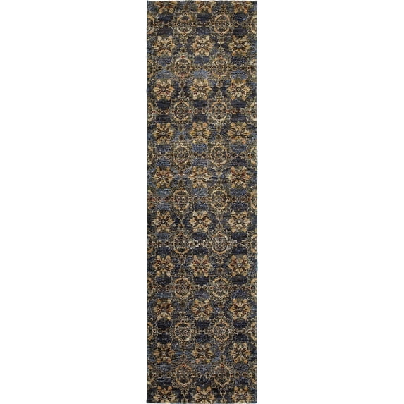 Oriental Weavers Andorra Area Rug 6883C Casual Blue Geometric Linked 2' 6" x 12' Rectangle