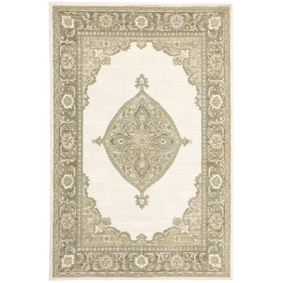 Oriental Weavers Andorra Area Rug 7939D Traditional Beige Floral Bordered 3' 3" x 5' 2" Rectangle