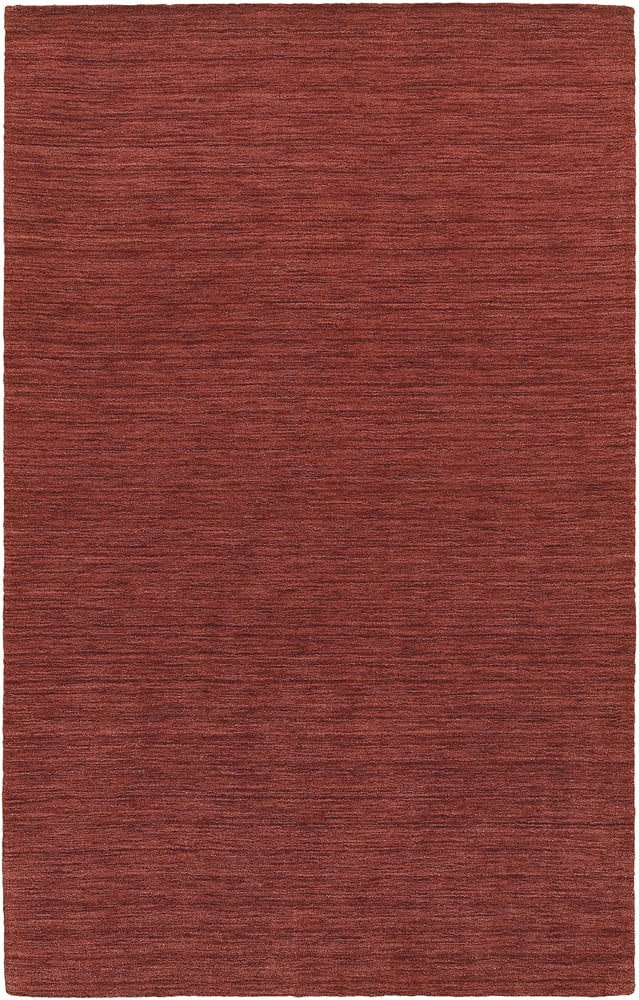 Handmade Red Wool Tufted Oriental 5' x 8' Area Rug