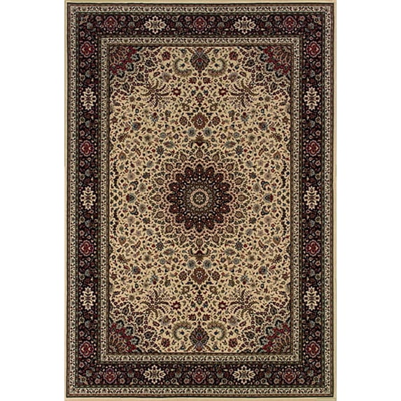 Oriental Weavers Ariana Area Rug 095I8 Ivory Medallion Flowers 5' 3" x 7' 9" Rectangle
