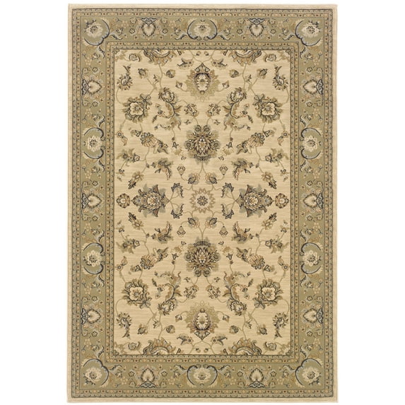 Sphinx Ariana Area Rug 2153C Traditional Ivory Bordered Vines 5' 3" x 7' 9" Rectangle