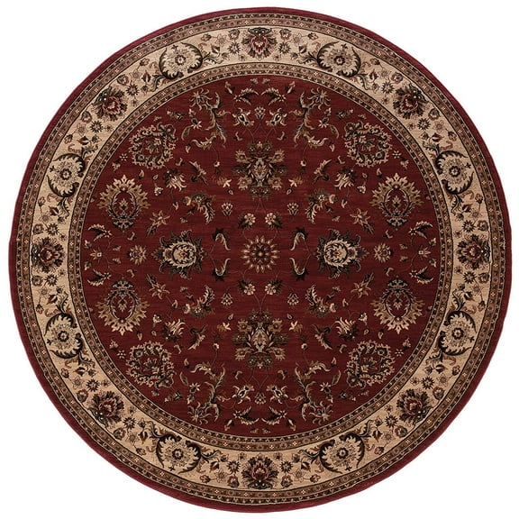 Oriental Weavers Ariana Area Rug 311C3 Red Persian Vines 6' x 6' Round