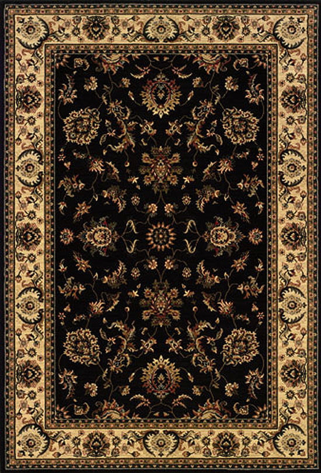 Ariana Black and Ivory Synthetic Oriental 6' 7" x 9' 6" Area Rug