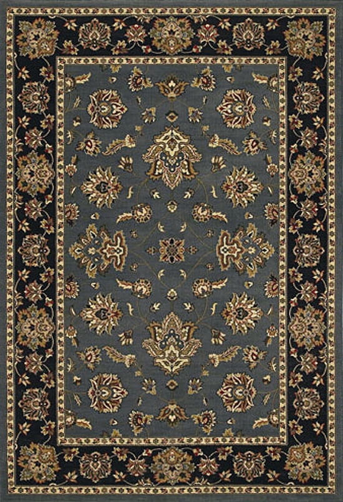 Ariana Blue and Black Hand-Knotted Synthetic Area Rug 4' x 6'