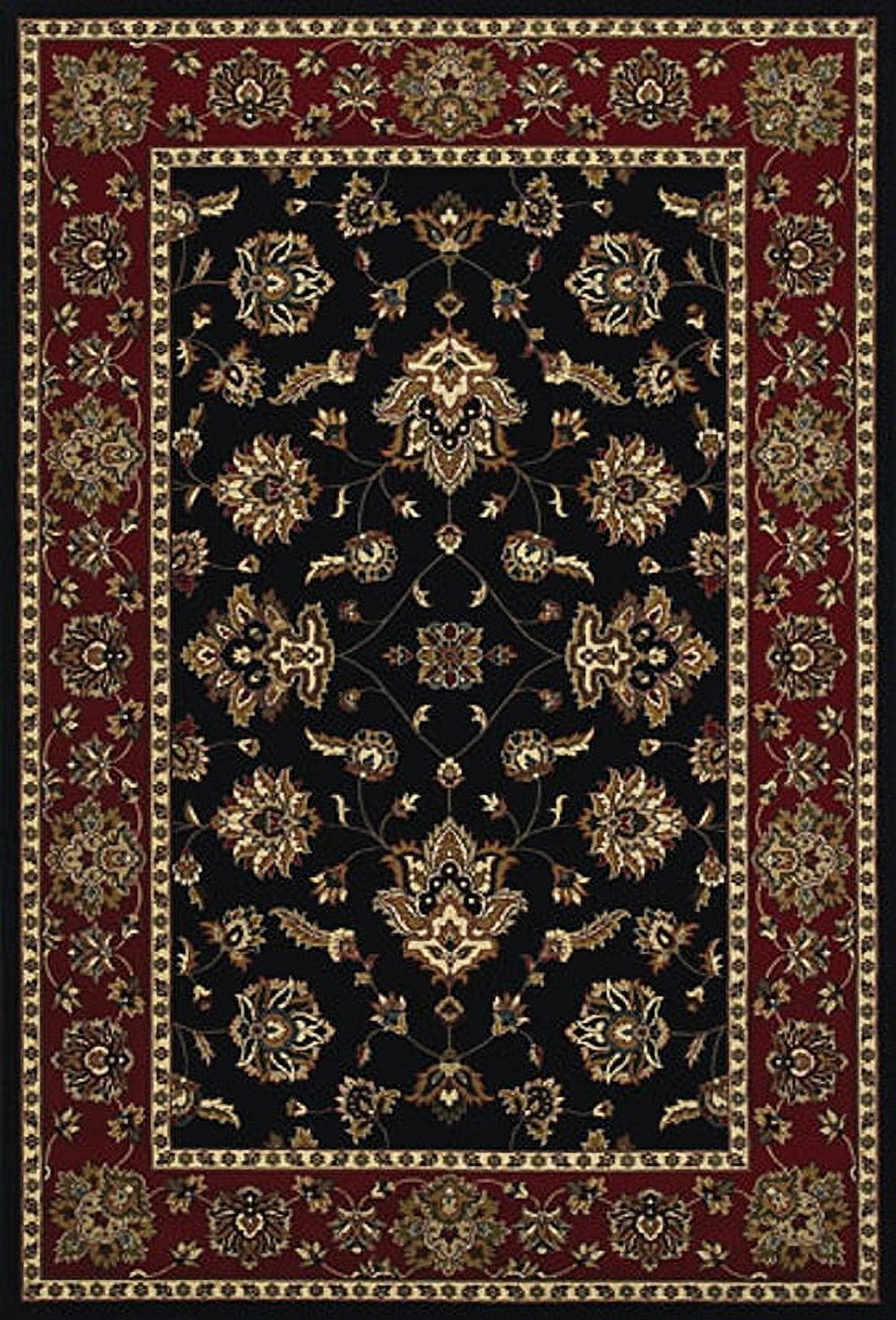 Hand-knotted Black and Red Synthetic 4' x 6' Area Rug
