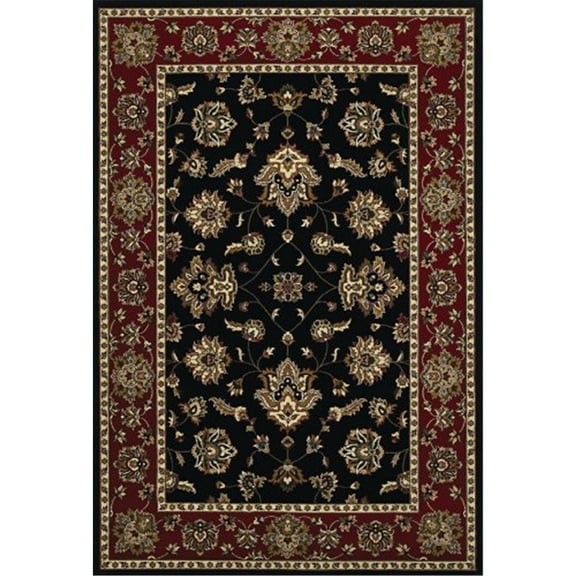 Oriental Weavers Ariana Area Rug 623M3 Black Global Vines 6' x 6' Round