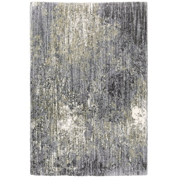 Oriental Weavers Aspen Area Rug 2060W Shag Grey Faded Shaded 6' 7" x 9' 6" Rectangle