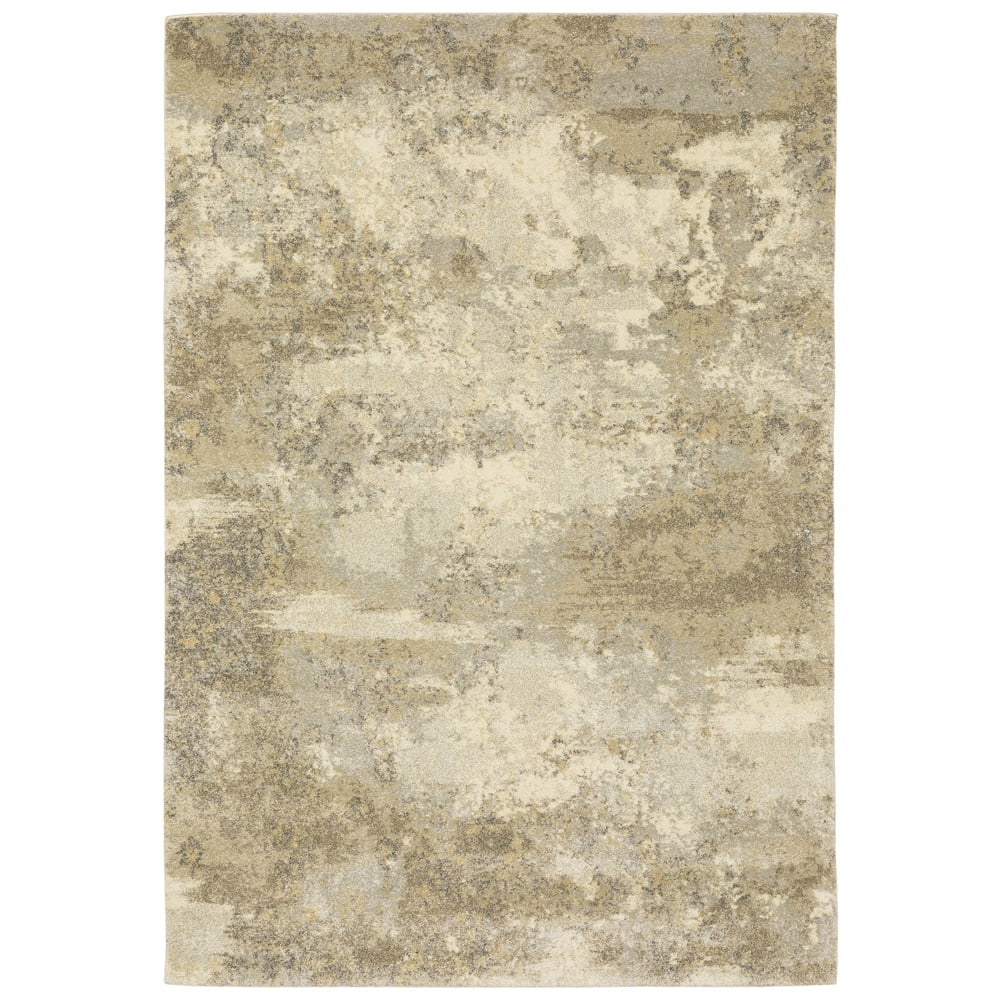 Astor Beige and Tan Synthetic Rectangular Area Rug