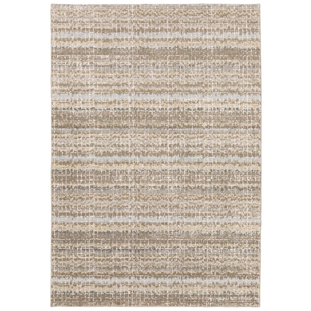 Oriental Weavers Atlas Area Rug 747 Casual Ivory Banded Rows 2' 3