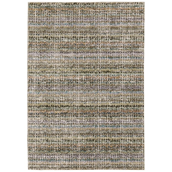 Oriental Weavers Atlas Area Rug 747A0 Casual Green Lines Rows 7' 10" x 10' 10" Rectangle