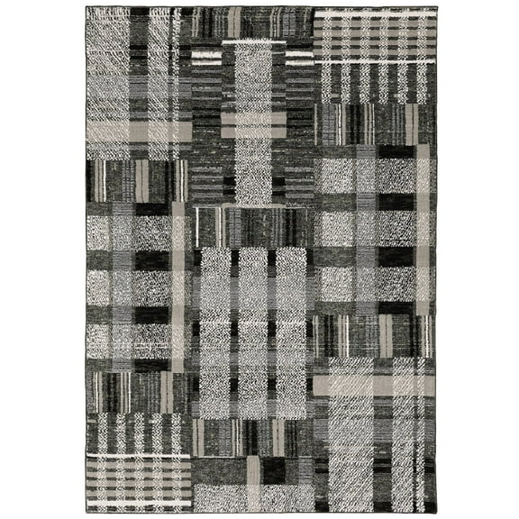 Oriental Weavers Atlas Area Rug 752C0 Casual Black Banded Bars 1' 10" x 3' 2" Rectangle