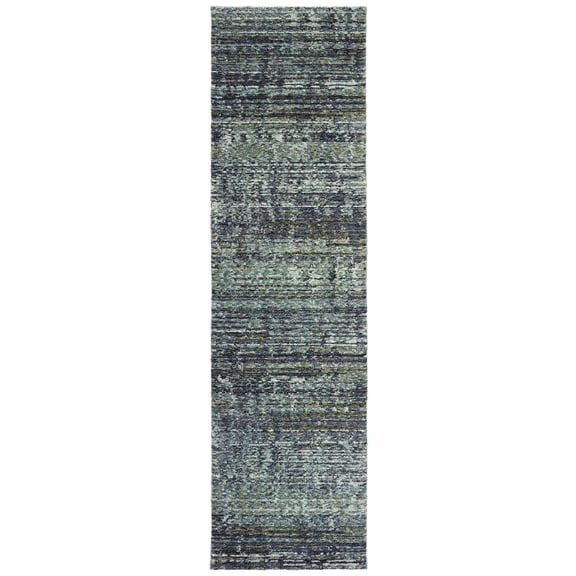 Oriental Weavers Atlas Area Rug 8033J Casual Blue Single Color Borderless 2' 6" x 12' Rectangle