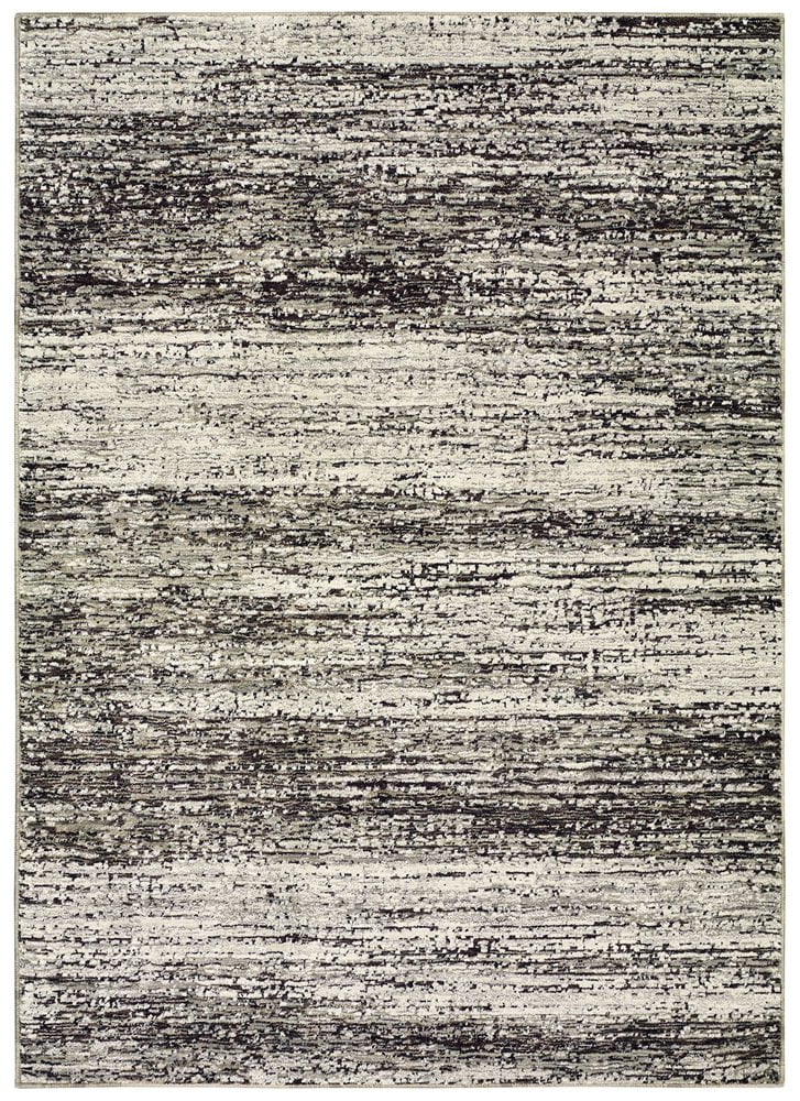 Atlas Ash and Charcoal Striped Synthetic Area Rug 1'10" x 3'2"